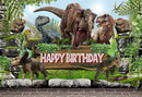 Arrière-plan de photographie forêt dinosaure jurassique, arrière-plan personnalisé pour fête d'anniversaire pour enfants garçons, accessoires de Studio Photo