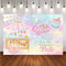 Fondo de fotografía pequeña princesa bebé helado pastel decoración fiesta de cumpleaños sesión fotográfica telón de fondo foto estudio Banner