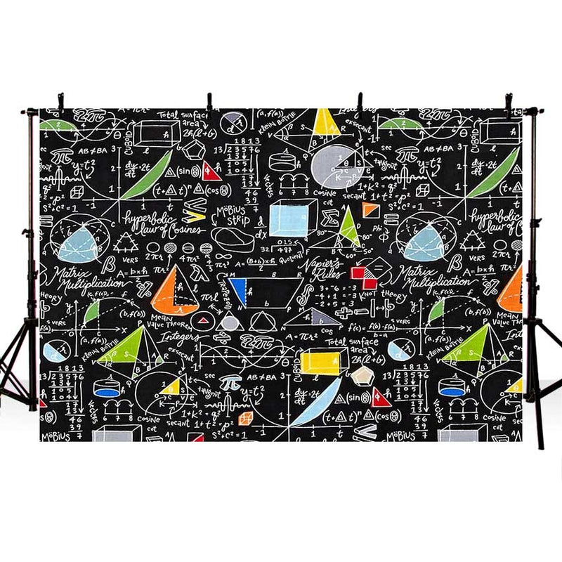 Photography Background Math Classroom Blackboard Mathematics Course Formula Back to School Backdrop Booth Photo Studio