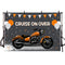 Photography Background Motorcycle Boy 1st Birthday Party Cruise On Over Ride Orange Balloon Decor Backdrop Photo Studio