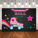 Photography Background Neon Roller Skate Theme Backdrop Stars Skating Birthday Party Let's Roll Glow Skate Photo Studio Backdrop