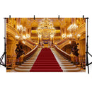 Photography Background Red Carpet Palace Luxury Vintage Building Crystal Light Candle for Photo Studio Photocall Photo Prop