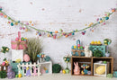 Photography Background Spring Rabbit Eggs Wood Board Farm Baby Child Party Decoration Photophone Photo Backdrops
