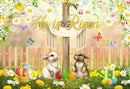 Custom Photography Background Spring Christ Cross Easter Eggs Bunny Flowers Kids Child Birthday Party Backdrop Photo Studio