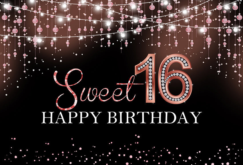 Photography Background Sweet 16 Girl Sparkling diamond Birthday Party Decorate Photocall Photophone Photo Studio