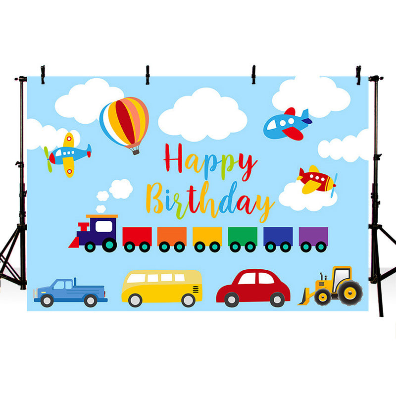 Photography Background Transportation Theme Boy Cars Birthday Party Photophone Backdrop Photo Studio