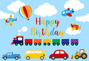 Photography Background Transportation Theme Boy Cars Birthday Party Photophone Backdrop Photo Studio