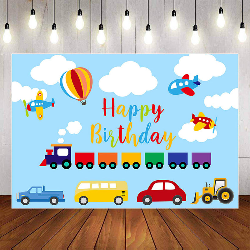 Photography Background Transportation Theme Boy Cars Birthday Party Photophone Backdrop Photo Studio