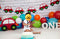 Photography Background White Brick Wall Red Car Balloon Newborn Baby Birthday Party Decor Backdrop Photocall Studio