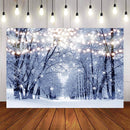 2020 Winter Snow Photography Backdrops Christmas Background Backdrops Forest Trees Snowflake Props Lighting Vinyl photo Backdrop