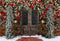 Photography Background Winter Christmas Snow Vintage Door Glitter Pine Tree Kids Family Portrait Backdrop Photo Studio