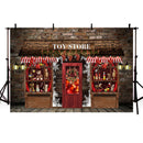 Photography Background Winter Christmas Toy Shop Display Window Glitter Kid Holiday Portrait Backdrop Photo Studio Prop