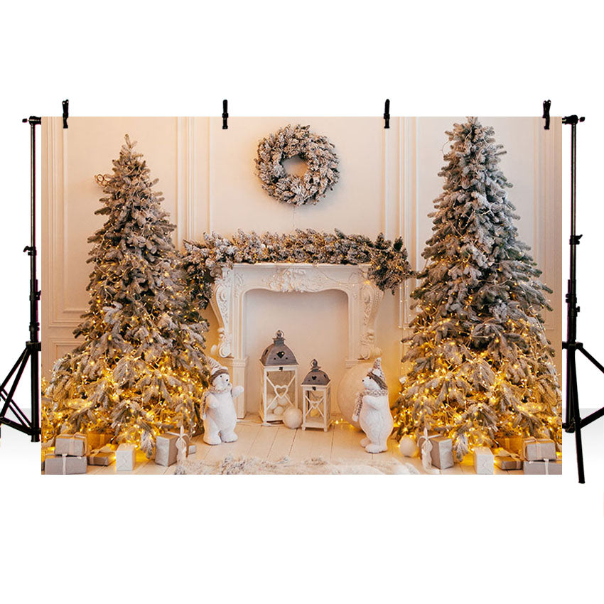 Fondo de fotografía invierno árbol de Navidad regalo Flash decoración fondos de Navidad para estudio fotográfico telón de fondo sesión fotográfica