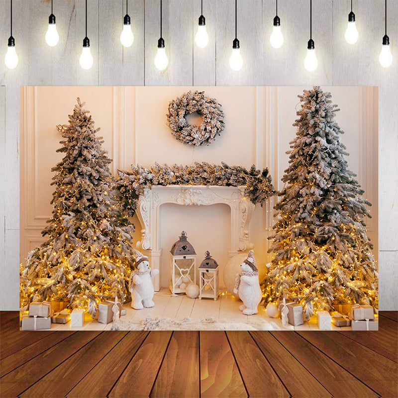 Fond de photographie hiver arbre de noël Flash cadeau décoration décors de noël pour Studio Photo toile de fond Photocall