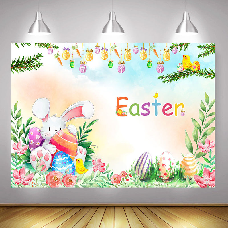 Toile de fond pour photographie d'œufs de pâques, lapin mignon, décoration de fête de pâques de printemps, arrière-plan Photo pour Studio Photo, anniversaire de nouveau-né