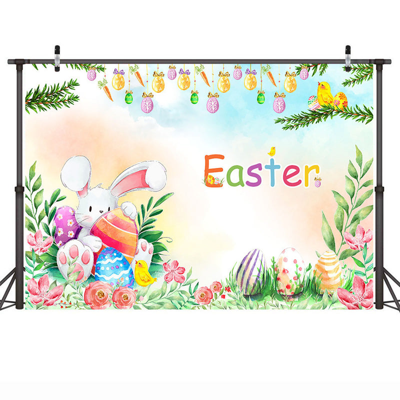 Fotografía huevos de Pascua telón de fondo lindo conejo primavera fiesta de Pascua decoración foto fondo estudio fotográfico cumpleaños recién nacido