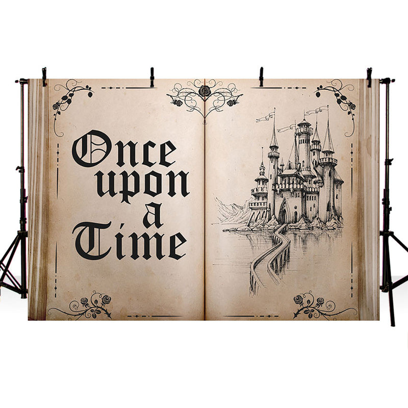 Photography Background Fairytale Book Once Upon a Time Castle Princess Baby Shower Birthday Party Backdrop Photo Studio