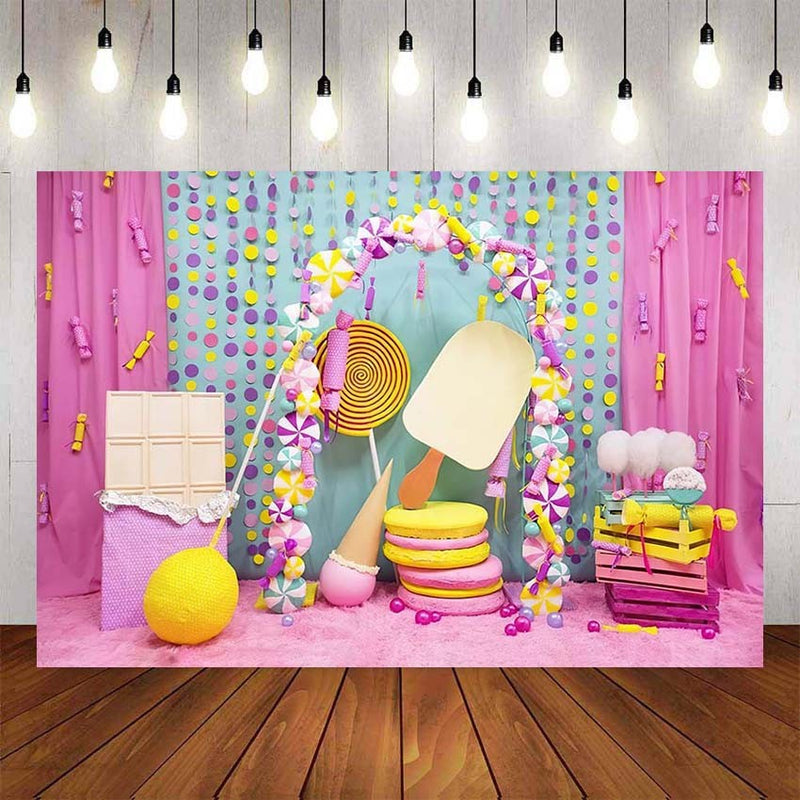 Photography Background Girl Colorful candy chocolate Donut Macaron Birthday Newborn Baby Shower Photo Studio Backdrop