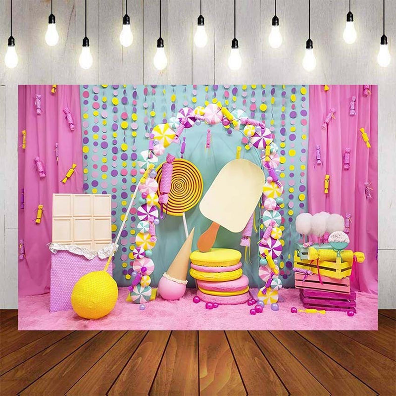 Photography Background Girl Colorful candy chocolate Donut Macaron Birthday Newborn Baby Shower Photo Studio Backdrop