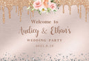 Photography Background Pink Flower Gold Glitter Diamond Custom Wedding Bride Engagement Party Backdrop Photo Studio Prop