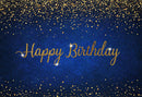 Photography Background Royal Blue Golden Glitter Dots Kids Men Happy Birthday Decorations Banner Backdrop Photo Studio