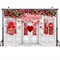 Photography Valentine's Day Portrait Backdrop Love Red Flower Romantic Wedding Background Bear Bokeh Retro Rose Shop Photo Shoot
