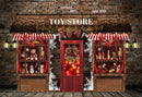 Fondo de fotografía invierno Navidad tienda de juguetes ventana de exhibición brillo chico vacaciones retrato telón de fondo foto estudio Prop