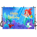 Photography backdrop Girls little mermaid customize party decoration under the sea Ariel birthday theme background for photo