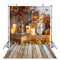 Thanksgiving photographie toile de fond automne Halloween citrouille fond pour studio photo feuille d'érable automne bougie plancher de bois fond pour photo 