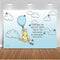 Classic Winnie The Pooh Backdrop Baby Shower Light Blue Background Hot Air with White Clouds Backgrounds for Boy 1st Birthday Butterfly Vinyl Backgrounds Party Decoration