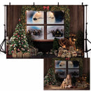 Xmas Photography Background Christmas Tree Window Photo Backdrop Studio Portrait Background For Photo Studio Newborn Baby