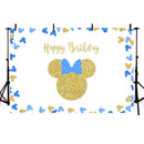 blue Minnie mouse backdrop for photography custom birthday background for photo studio Birthday Party Personalised