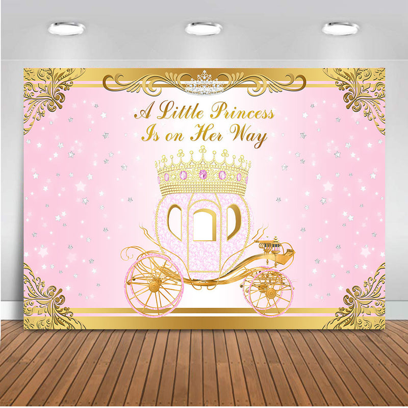 Pink princess backdrop for photography carriage fairy Tale background for photo studio customize backdrop newborn baby shower