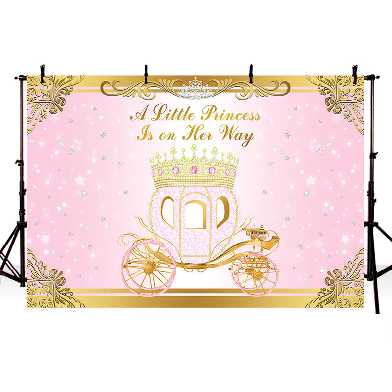 Pink princess backdrop for photography carriage fairy Tale background for photo studio customize backdrop newborn baby shower