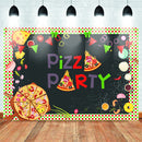 Fondo de fiesta de Pizza para fotografía, fiesta de amigos, cartel de tienda de Pizza, suministros de fondo, accesorios, fondos de cumpleaños con tema de Pizza