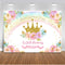 Princess backdrop for photography gold crown Rainbow backdrop for photo studio Floral backgrounds party decoration Princess prop