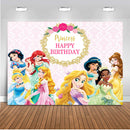 Princess backdrop for photography customize children birthday party background for photo studio girl party decoration supplies