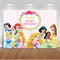 Princess backdrop for photography customize children birthday party background for photo studio girl party decoration supplies