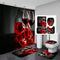 Sweetheart Bathroom Shower Curtain with Mat Sets Letter Lover Red Rose Print 4 Piece Set Non-slip Rug Toilet Cover Bath Mat Pad