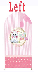 Customize Size Pink Marie Cat Girls Photo Background Cover Arch Theme Background Double Side Elastic Covers