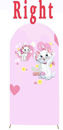 Customize Size Pink Marie Cat Girls Photo Background Cover Arch Theme Background Double Side Elastic Covers