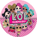 LoL Surprise Round Backdrops Decoration Backdrop Girls Birthday Round Circle Cover Background Cylinder Plinth Covers