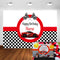Customize Name Race Car Birthday Backdrop  Red Race Car Boy Racing Children Party Decorations Background