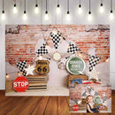 Racing Car Photography Background Vintage Brick Wall Banner Baby Shower Birthday Party Backdrop photocall Photo Studio