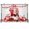 Arrière-plan de Portrait d'adulte, fleurs rouges, cœur d'amour, Rose, romantique, baisers XOXO, arrière-plan de gâteau de saint-valentin, accessoires de photographie de Table 