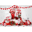 Red Flowers Adult Portrait Backdrop Love Heart Rose Romantic XOXO Kisses Background Valentine's Day Cake Table Photography Props