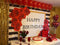 Arrière-plan à rayures noires et blanches, Rose rouge, pour photographie, décoration de fête d'anniversaire, bannière de Table à gâteau