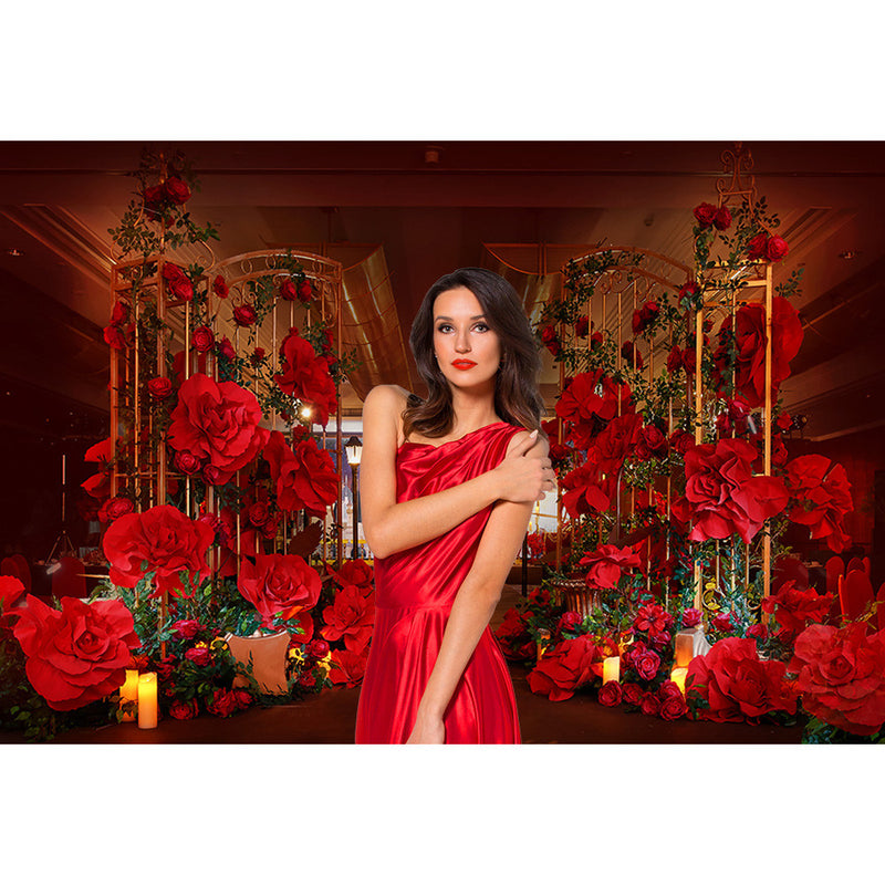 backdrop for red dress Quinceanera Custom Arch Backdrop Sweet Girls Birthday Backdrop Red Dress Double-sided Arch Cover Sweet 18th 21st Birthday Party Decor Prop