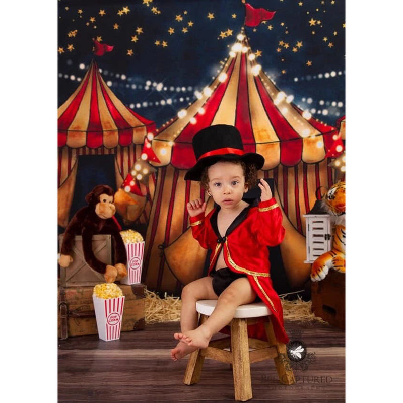 Retro Circus Children Birthday Party Photography Backdrop Shabby Circus Newborn Portrait Photo Background Starry Sky Night