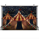 Retro Circus Children Birthday Party Photography Backdrop Shabby Circus Newborn Portrait Photo Background Starry Sky Night